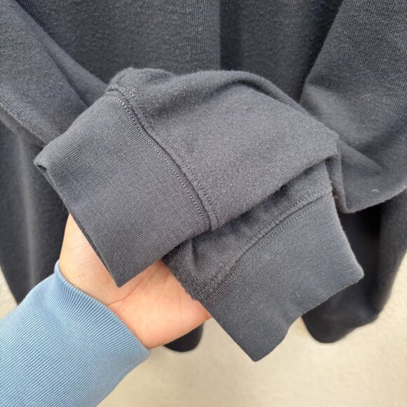 ALO Long Sleeve Dark Gray Motion Women's Shirt Relaxed Fit Oversized Soft Size L - Picture 4 of 5